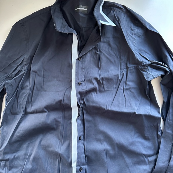 Dark Navy Emporio Armani Shirt Size 42/16.5 - Picture 1 of 3
